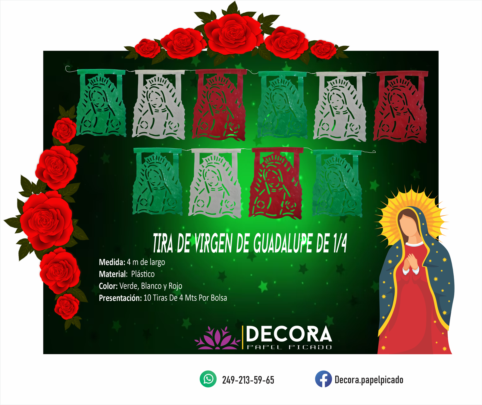 Tira virgen de Guadalupe 1/4