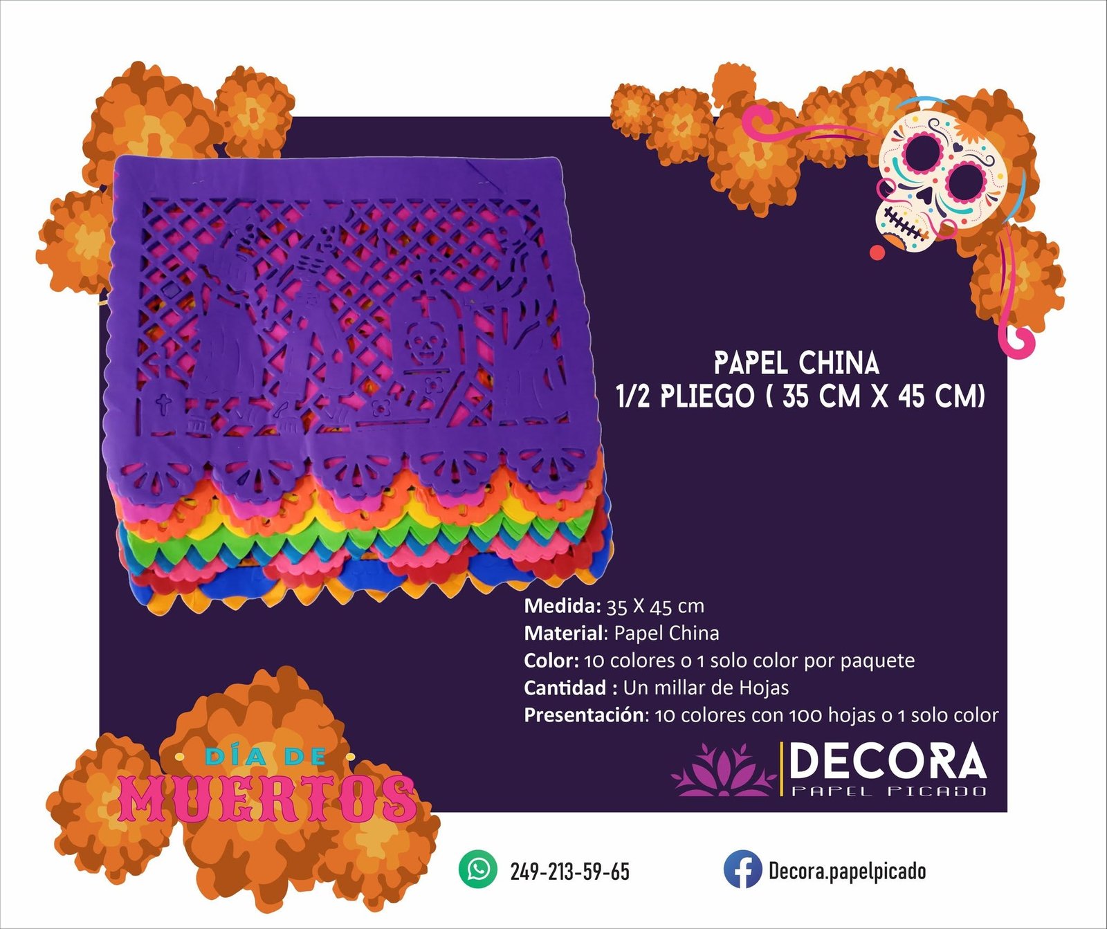 papel china de 1/2 pliego